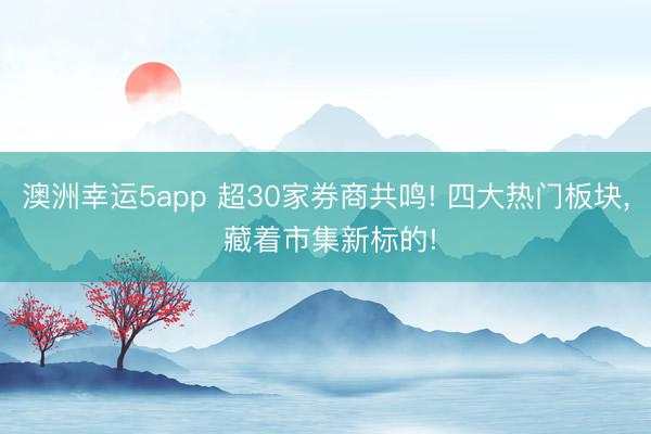 澳洲幸运5app 超30家券商共鸣! 四大热门板块, 藏着市集新标的!